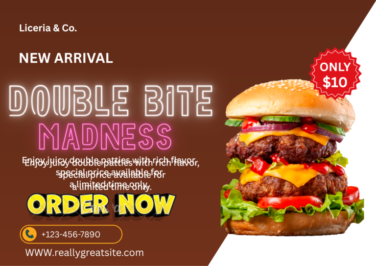 Brown and Red Bold Burger Advertisement Poster (2)
